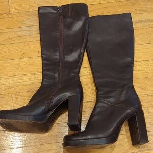 Charles David Dark Brown Heeled Boots